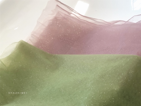 sage green tulle fabric with glitters for dress, veil, costume, tulle fabric with shimmer, wholesale