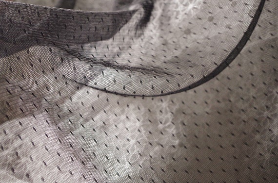 black tulle lace fabric with dots, French style lace fabric for apparel, black lace fabric by the yard