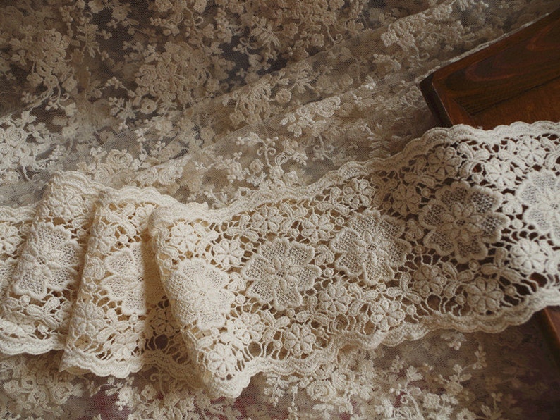Cream Cotton Lace Trim Vintage Style Lace Trim Cotton Trim Etsy