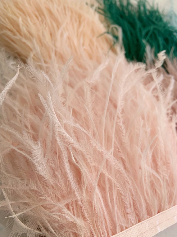 5yards Ostrich Feather Trimming Fringe Tassels Plume with Satin Ribbon for Dress Millinery Fascinators Crafts 5 yards lot