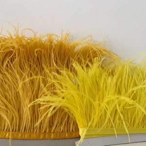 yellow Ostrich Feather trim Tape  50+ colors