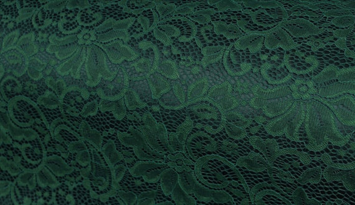 Emerald Green Lace Fabric Alencon Lace Fabric Embroidered | Etsy