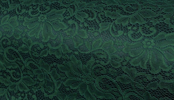 emerald green lace fabric, alencon lace fabric, embroidered lace, vintage  lace fabric, hollowed out lace fabric with retro floral, sale