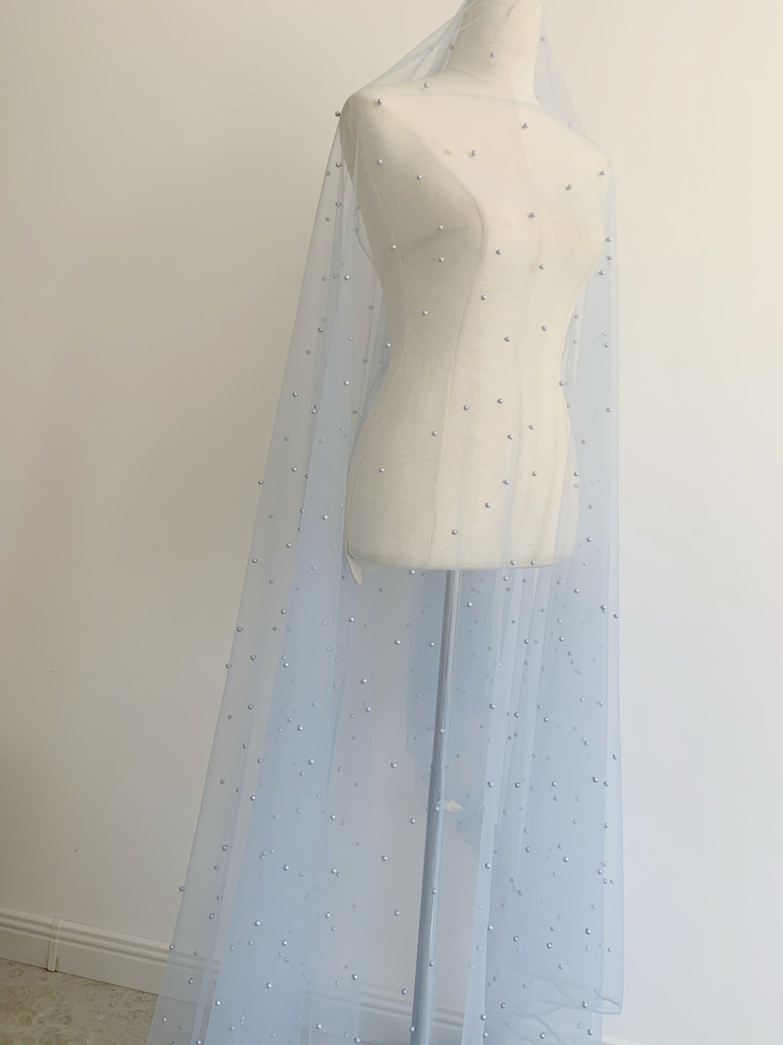 Light Sage Green Pearl Bead Tulle Fabric Sheer Tulle Lace Etsy