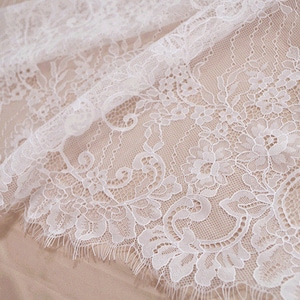 off white chantilly lace fabric, lace fabric for bridal dress, French lace fabric on sale, new arrival