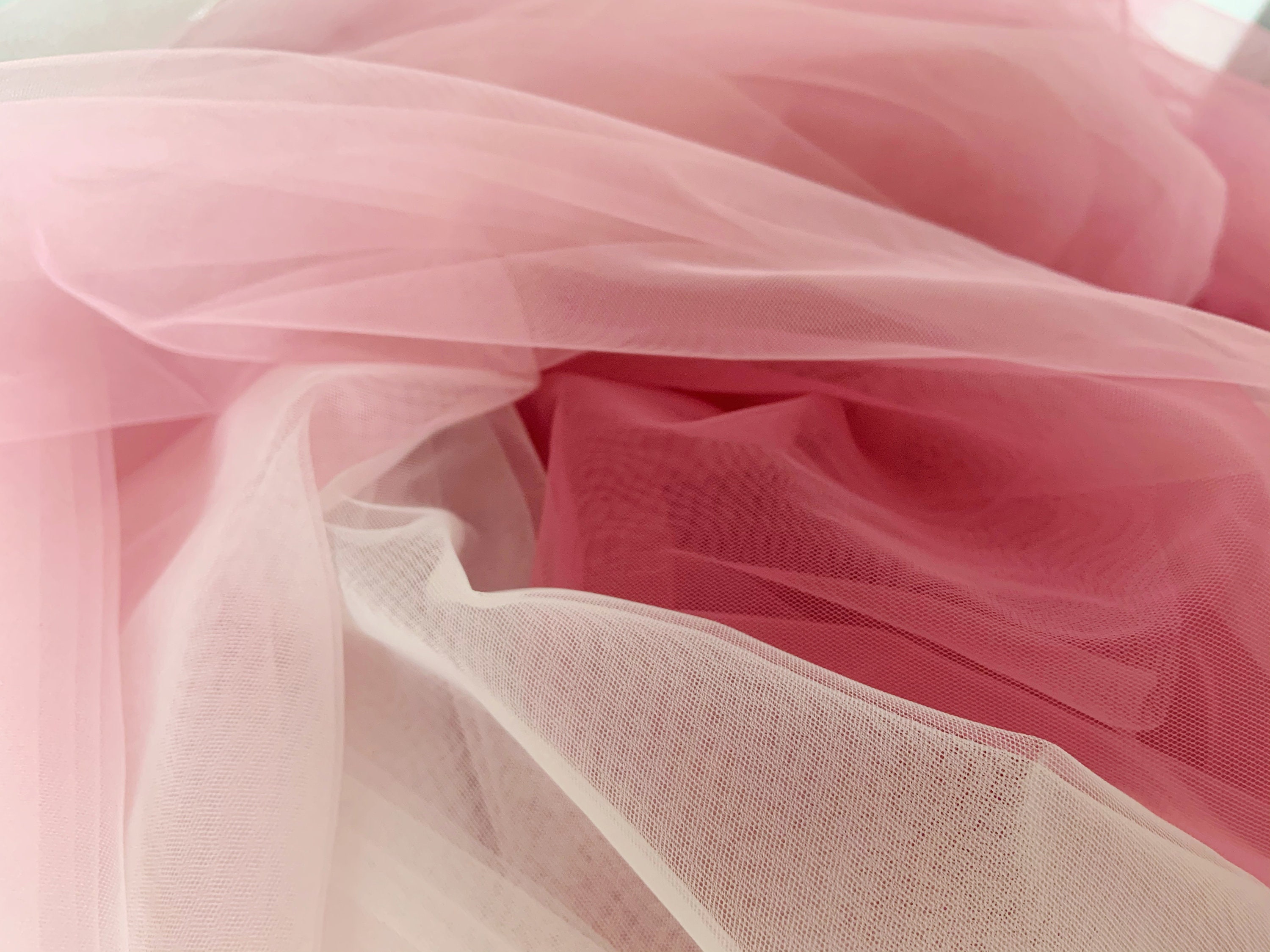 Dip dye tulle fabric mauve pink white tulle fabric with Ombré Etsy