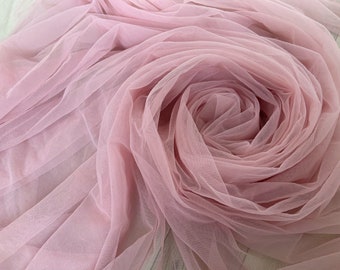 rosy pink High density tulle fabric, extra dense mesh fabric, Milan mesh fabric #86