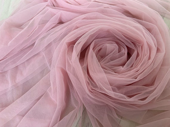 rosy pink High density tulle fabric, extra dense mesh fabric, Milan mesh fabric #86