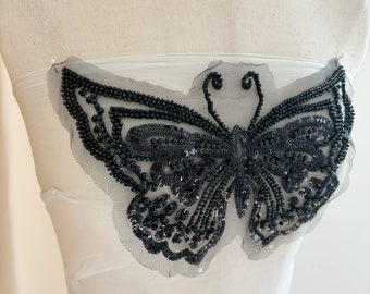 Black butterfly applique for couture dance costume