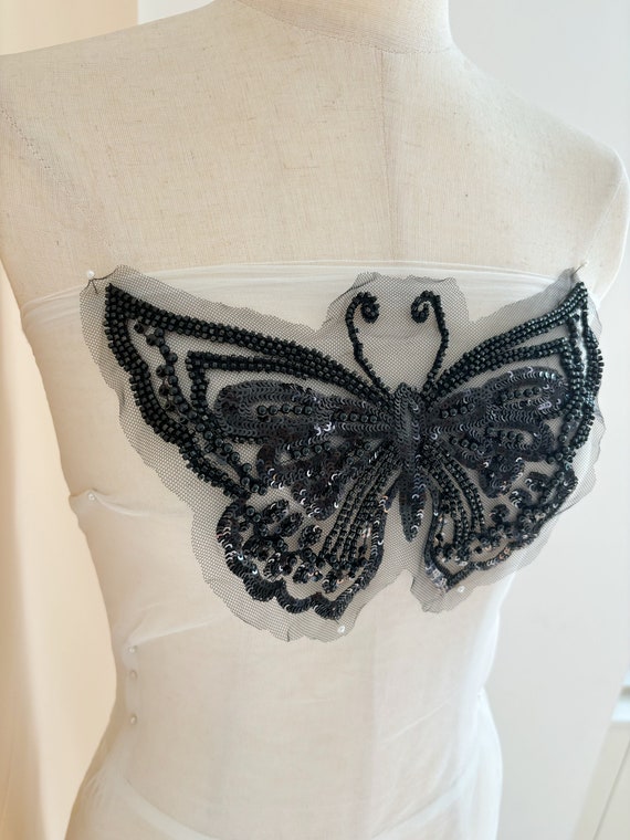 Black butterfly applique for couture dance costume