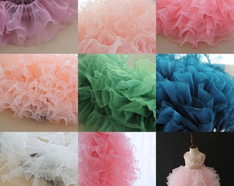 5 Yards organza ruffles, frill trim, pleated mesh trim, tutu dress fabric, puffy trim