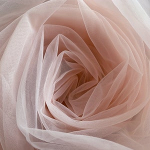 Peach pink High density tulle fabric, extra dense mesh fabric, Milan mesh fabric #95