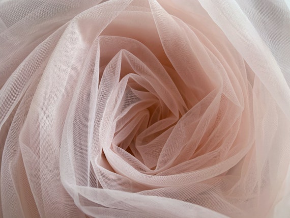 Peach Pink High Density Tulle Fabric, Extra Dense Mesh Fabric, Milan Mesh  Fabric 95 