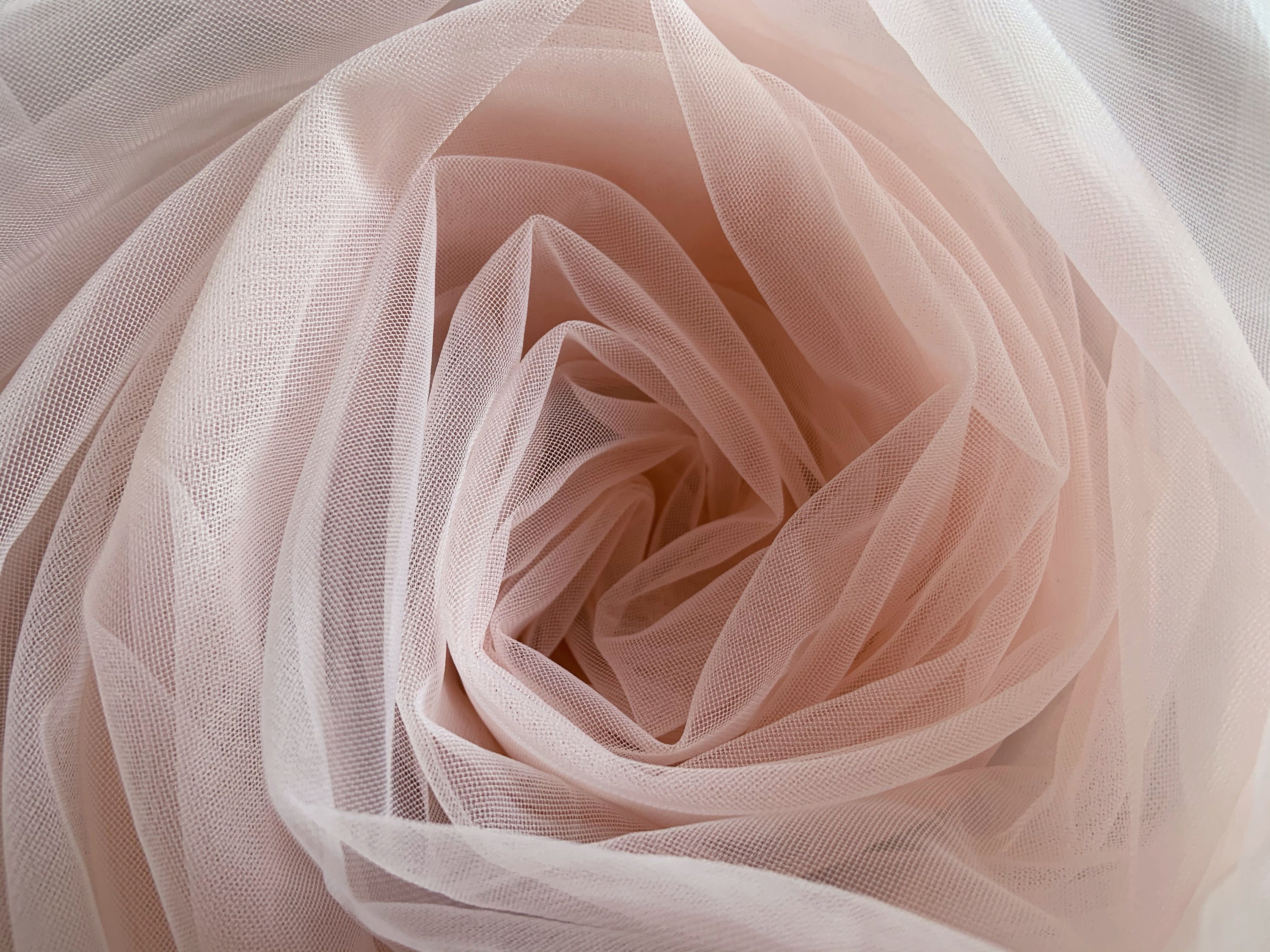Peach Pink High Density Tulle Fabric, Extra Dense Mesh Fabric