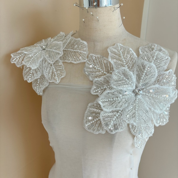 Große 3D Perlen Blumen Applikation für Couture Dance Kostüme