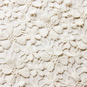 Off White Lace Fabric, Guipure Lace Fabric, Venise Lace Fabric