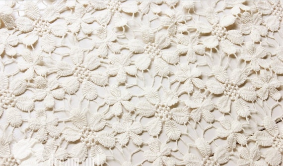 Ivory cotton lace fabric deals