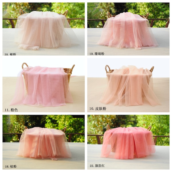 Plusieurs nuances de tissu de tulle rose | Blush au rose