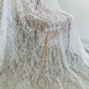 New arrivals Chantilly lace fabric for bridal dress