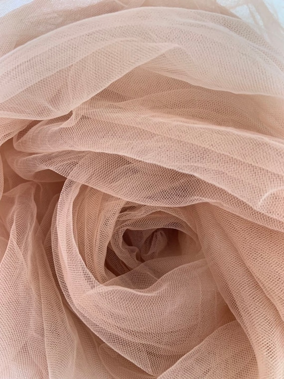 Blush Plain Tulle Netting Fabric, Fine Tulle for Bridal Veil, Bridal Dress  Fabric, Earth Tone Tutu Mesh Fabric, 30 Colors 