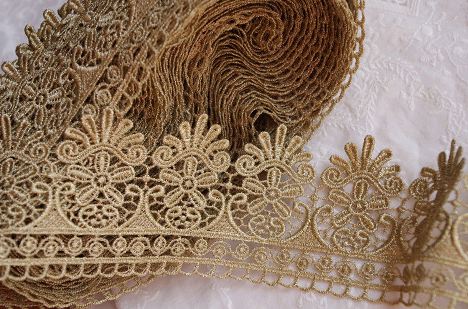 Metalic Gold Lace Trim gold lace gold scalloped lace trim Etsy