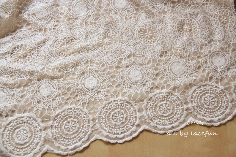 embroidered tulle lace fabric for curtain ivory Lace Fabric wedding table cloth