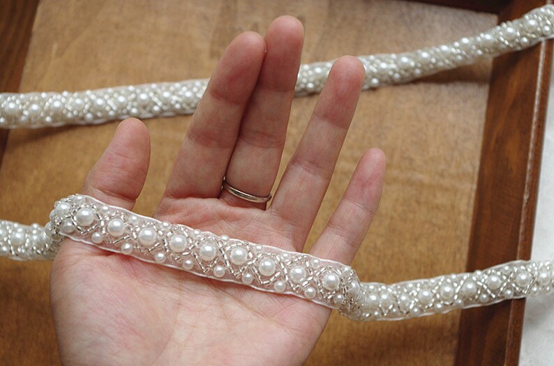 Ivory Pearl Bead Trim by the Yard Etsy