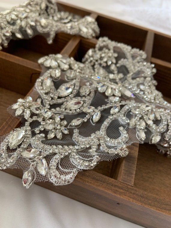 Rhinestone applique  crystal bodice patch haute couture supplies