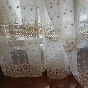 off white Lace fabric, Embroidered tulle lace fabric, vintage lace fabric, bridal dress fabric, tulle lace fabric on sale