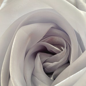 shiny grey solid organza fabric, grey sheer shine organza fabric for dress