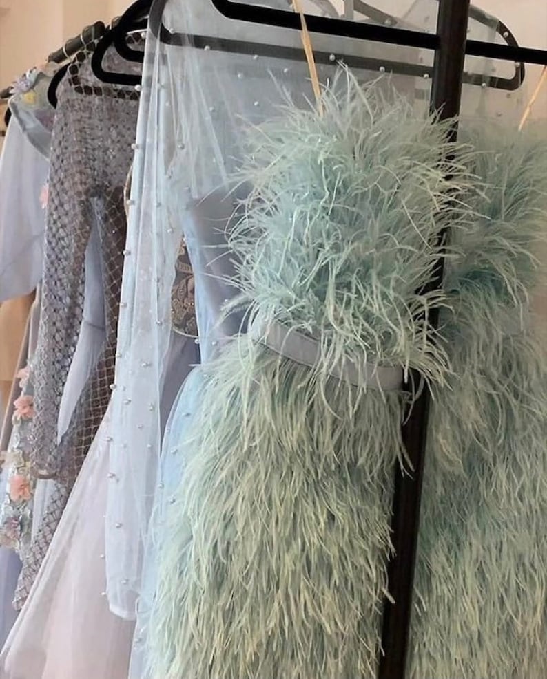 5yards Ostrich Feather Trimming Fringe Tassels Plume With Etsy