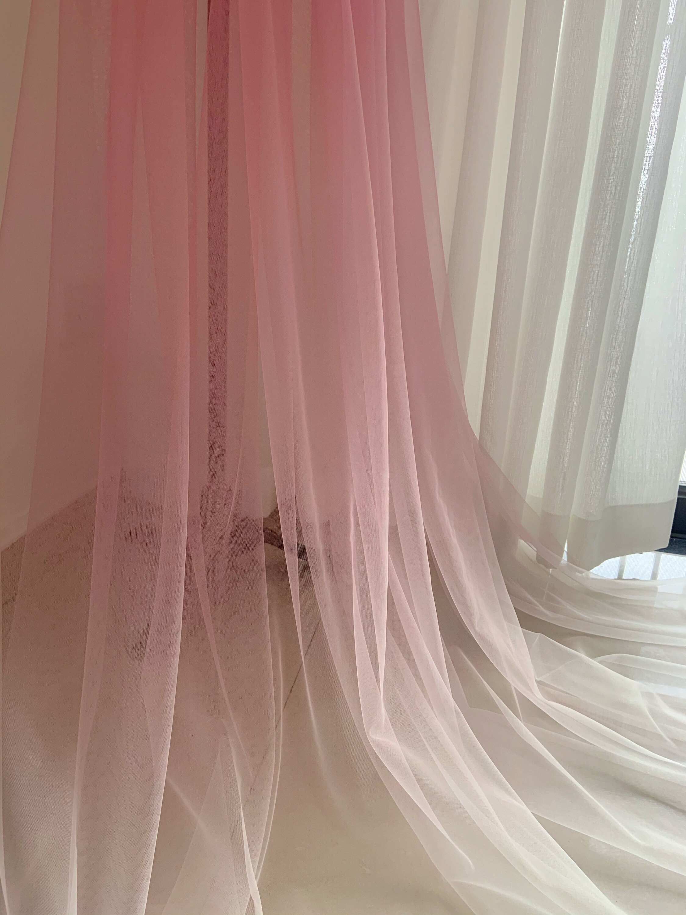 Dip dye tulle fabric mauve pink white tulle fabric with Ombré Etsy