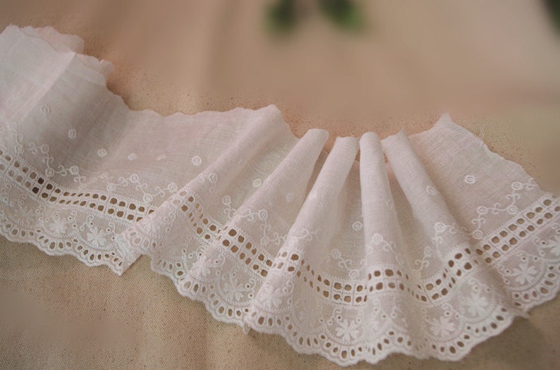 Cotton lace trim by the yard Etsy