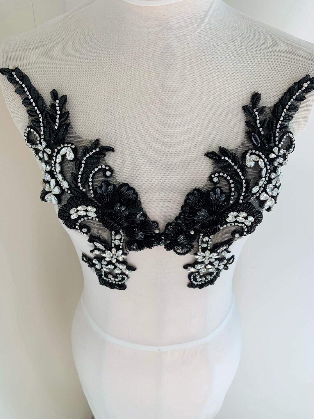 BLACK EMBROIDERED FLOWER main image 1