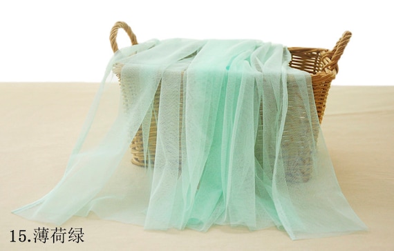 mint green plain tulle netting fabric, fine tulle for bridal veil, bridal dress fabric, earth tone tutu mesh fabric, 30+ colors