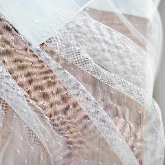 Soft Tulle Fabric with diamond and dots