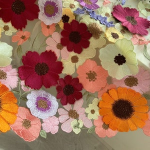 Colorful 3d flowers embroidered tulle lace fabric for couture, dress