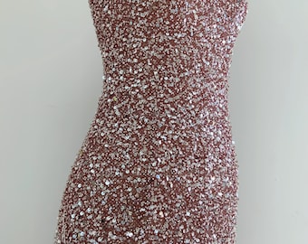 Wine red Sparkling power mesh fabric for dress, stretch bead mesh fabric for gowns
