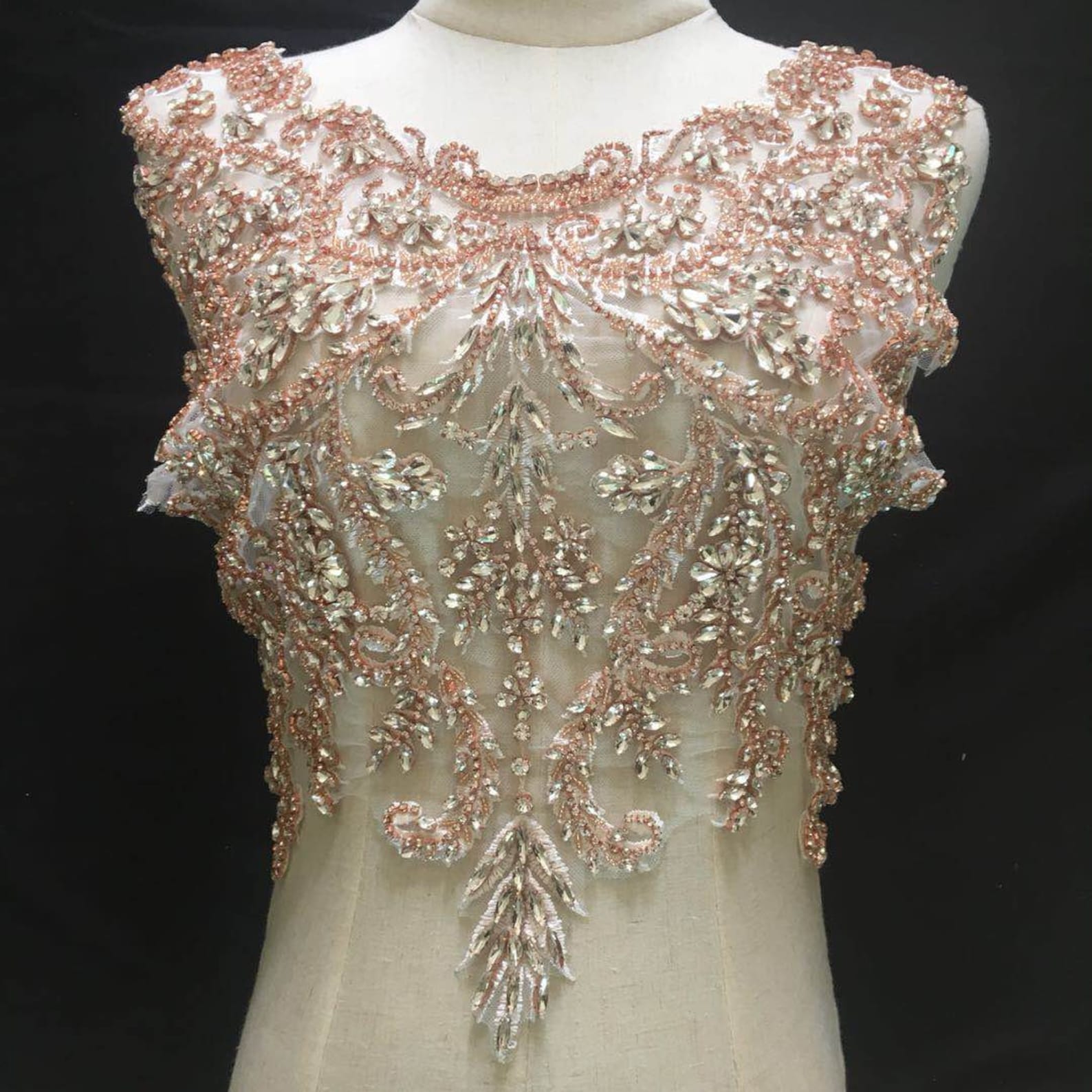 Rhinestone bodice applique crystal applique crystal bodice Etsy