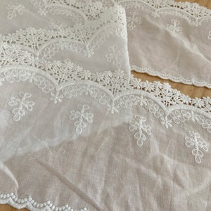 Off White Natural Cotton Lace Trim Delicate Embroidered Lace - Etsy