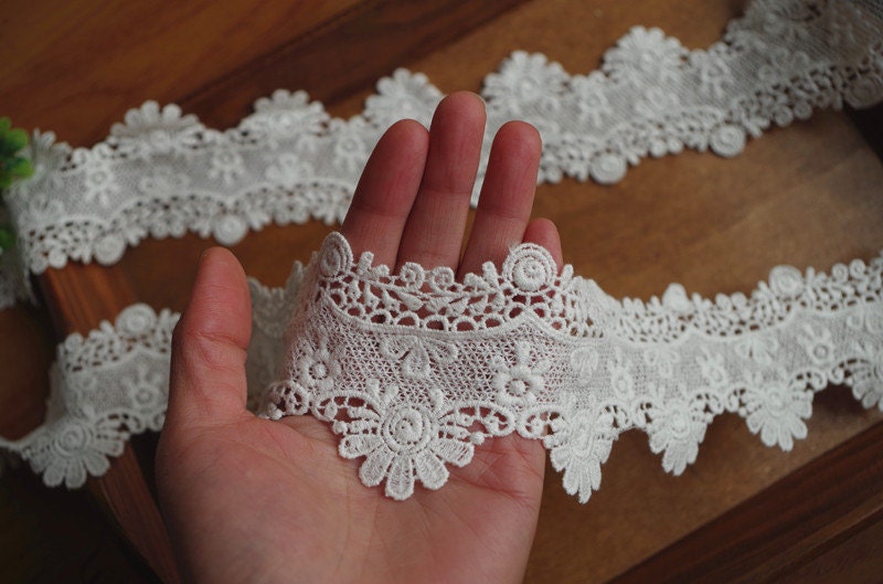 5 Yards Ivory Cotton Lace Trim Cotton Crochet Lace Trim Etsy