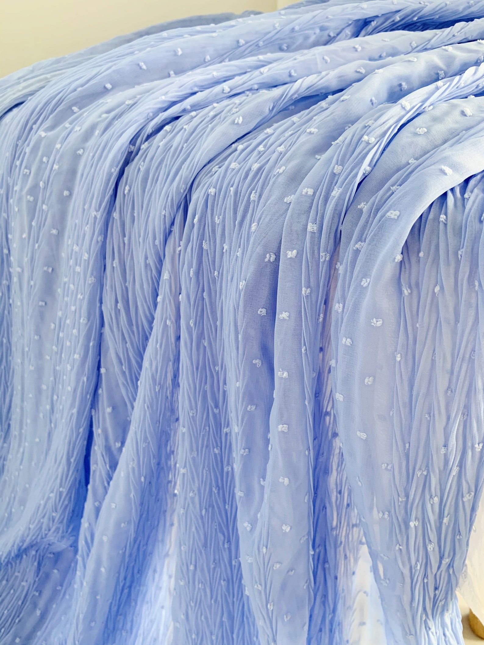 Light Blue Creased Chiffon Fabric Pleated Chiffon Fabric - Etsy