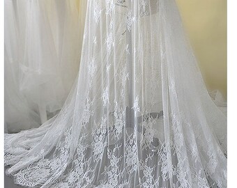 off white chantilly lace fabric, lace fabric for bridal dress lingerie, French lace fabric on sale, 2018 new arrival