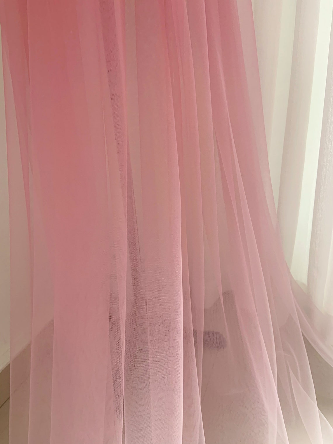Dip dye tulle fabric mauve pink white tulle fabric with Ombré Etsy
