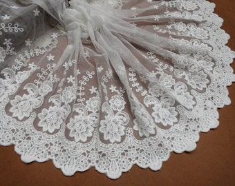 lace trim, cotton embroidered lace fabric, tulle lace with rose floral