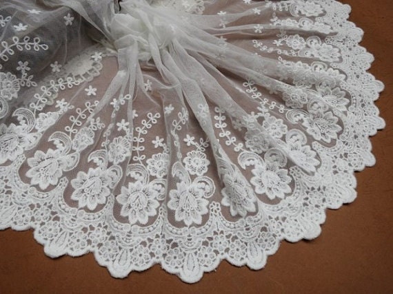 lace trim, cotton embroidered lace fabric, tulle lace with rose floral