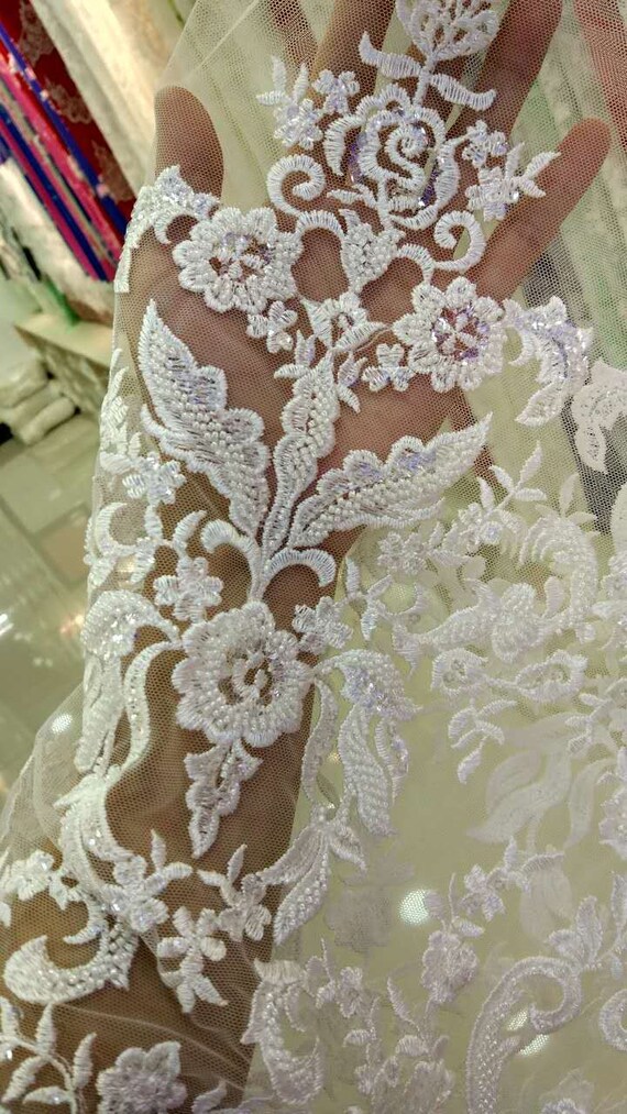 tela marfil encaje para el vestido de novia super delicado | etsy