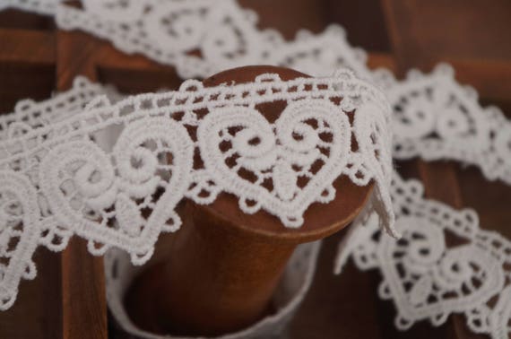 Cotton Lace Trim, vintage lace trim,cotton guipure trim lace, white cotton lace trim by the yard, lace border  2yards