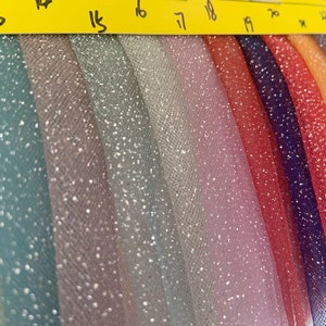 10 yards Sparkle tulle fabric with shimmer, tulle with glitters for dress, galaxy like mesh fabric for dress, costume wholesale