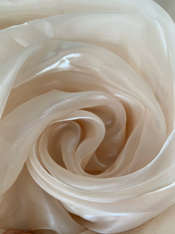 shiny solid organza fabric, nude tone organza fabric for dress , couture, gowns